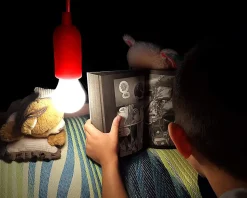 RETRO' : Ampoule LED à piles (3AAA non fournies) avec cordon. Rouge