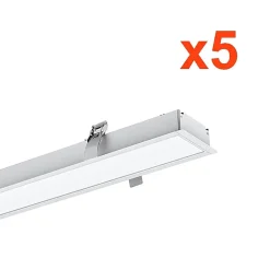 Réglette Encastrable LED 120cm 35W Blanc (Lot de 5) - Blanc Froid 6000K - 8000K - SILAMP