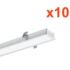 Réglette Encastrable LED 120cm 35W Blanc (Pack de 10) - Blanc Froid 6000K - 8000K - SILAMP