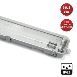 Réglette exclusivement pour 2 tubes LED de 60cm. IP65