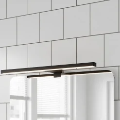 Réglette LED 3 en 1 mur miroir meuble noir L.50 cm IP44 1350lm GoodHome Craven