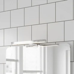 Réglette LED 3 en 1 mur miroir meuble argent IP44 900lm L.30xl.13,6xP.30cm GoodHome Craven