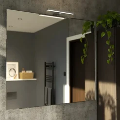 Réglette LED 3 en 1 mur miroir meuble argent IP44 900lm L.30xl.13,6xP.30cm GoodHome Craven