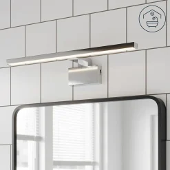 Réglette LED 3 en 1 mur miroir meuble argent IP44 1350lm L.50xl.13,6xP.50cm GoodHome Craven