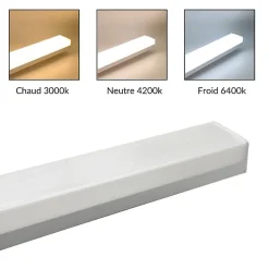 Réglette LED 120cm Blanche 48W IP20 CCT - 3000K/4000K/6000K - SILAMP