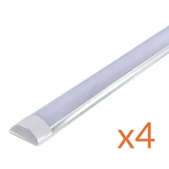 Réglette LED 60cm 18W (Pack de 4) - Blanc Froid 6000K - 8000K - SILAMP