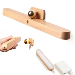 Réglette LED en Hêtre Rechargeable FISHTEC Éclairage Tactile et Nomade