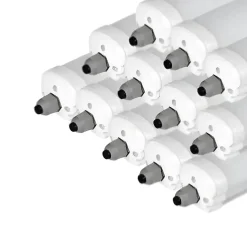 Réglette LED étanche 150cm 48W IP65 120lm/W Interconnectable (Pack de 12) - Blanc Neutre 4000K - 5500K - SILAMP