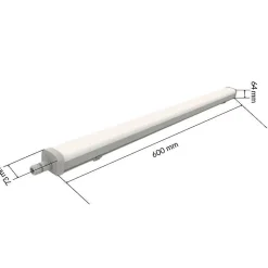 Réglette LED étanche 60cm 15W IP66 120lm/w - Blanc Chaud 2300K - 3500K - SILAMP