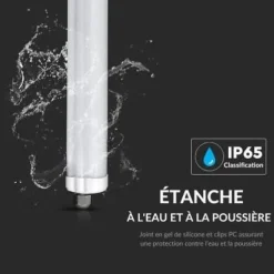 Réglette LED étanche 150cm 48W IP65 120lm/W Interconnectable - Blanc Froid 6000K - 8000K - SILAMP