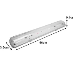 Réglette LED étanche double pour Tubes LED T8 60cm IP65 (boitier vide) - SILAMP