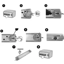 Réglette LED étanche Double pour Tubes LED T8 150cm IP65 (boitier vide) - SILAMP