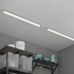 Réglette lumineuse Nehsi LED intégrée blanc neutre IP65 4400lm 43W L.70xl.130xH.5,6 cm gris GoodHome