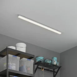 Réglette lumineuse Nehsi LED intégrée blanc neutre IP65 5600lm 60W L.70xl.160xH.5,6 cm gris GoodHome