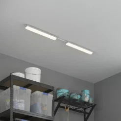 Réglette lumineuse Nehsi LED intégrée blanc neutre IP65 2160lm 22W L.70xl.70xH.5,6 cm gris GoodHome