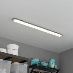 Réglette lumineuse Pagon T8 blanc neutre 2x2200lm 22W IP65 L.158,9 x l.11x H.6,4cm gris GoodHome