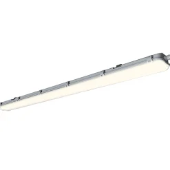 Réglette lumineuse Pagon T8 blanc neutre 2x1800lm 18W IP65 L.129,3x l.11 x H.6,4cm gris GoodHome