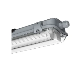 Réglette lumineuse Pagon T8 blanc neutre 2x1800lm 18W IP65 L.129,3x l.11 x H.6,4cm gris GoodHome