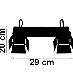 Réglette moderne Studio 2 ampoules métal noir compatible LED