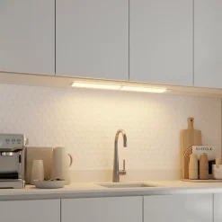 Réglette sous meuble Fidalgo LED intégrée variation de blancs IP20 590lm 7W P.9cmxH.1.1cmxL.54cmxl.9cm blanc Goodhome