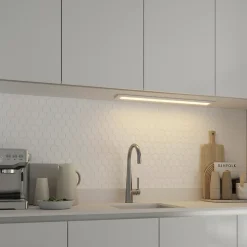 Réglette sous meuble Fidalgo LED intégrée variation de blancs IP20 700lm 10W L.72xl.9xH.1.1cm blanc Goodhome