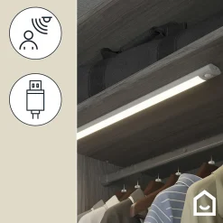 Réglette sous meuble Fiennes LED intégrée blanc neutre IP20 260lm 3.7W L.54xl.4,1xH.2cm blanc GoodHome