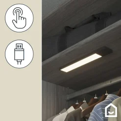 Réglette sous meuble Gamboa LED intégrée blanc neutre IP20 135lm 2W L.30xl.5xH.1cm noir GoodHome
