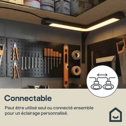 Réglette sous meuble Ingstad LED intégrée variation de blancs IP20 850lm 10W dimmable L.54xl.9.2xH.4.7cm noir GoodHome