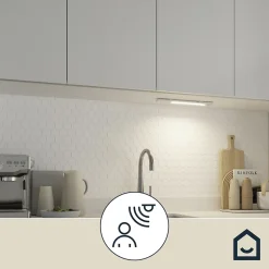 Réglette sous meuble Leconte LED intégrée blanc neutre IP20 90lm 2.5W L.40xl.3.7xH.1.8cm blanc GoodHome