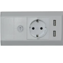 Réglette sous meuble Mokoli LED intégrée IP20 USB 800lm 10W L.54xl.8xH.4cm blanc GoodHome