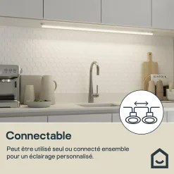 Réglette sous meuble Periera LED intégrée blanc neutre IP20 1500lm 13W L.111xl.2,4cm blanc GoodHome
