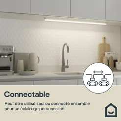 Réglette sous meuble Periera LED intégrée blanc neutre IP20 1250lm 11W L.91xl.2,4cm blanc GoodHome