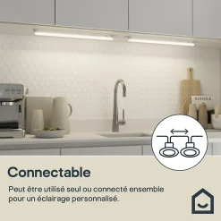 Réglette sous meuble Periera LED intégrée blanc neutre IP20 900lm 8W L.56xl.2,4cm blanc GoodHome