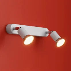 Réglette spot 2 lumières GU10 7W Sasha blanc L.26 x L.4 x H.10.5 cm