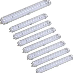 Réglette étanche double pour Tube LED T8 120cm IP65 (Boitier vide) (Pack de 8) - SILAMP