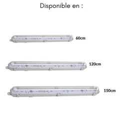 Réglette étanche pour tube LED T8 120cm IP65 (boitier vide) - SILAMP