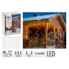Rideau Lumineux à LED ECD Germany - PVC Noir 2m - 200 LED Blanc Chaud - Effet Flashing - IP44