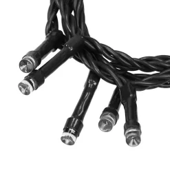 Rideau Lumineux à LED ECD Germany - PVC Noir 2m - 200 LED Blanc Chaud - Effet Flashing - IP44