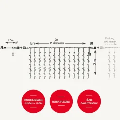 Rideau lumineux blanc chaud - Chromex