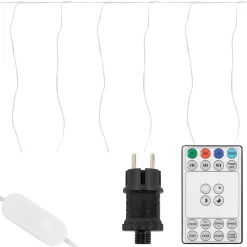 Rideau lumineux de noël ECD Germany 600cm 240LED diy blanc chaud avec minuterie 19 modes d'éclairage