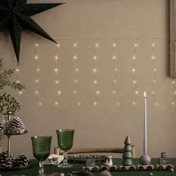 Rideau lumineux de noël ECD Germany 600cm 240LED diy blanc chaud avec minuterie 19 modes d'éclairage