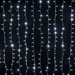 Rideau lumineux exterieur, guirlande lumineuse Noël, 120 LED blanc
