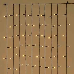 Rideau lumineux exterieur, guirlande lumineuse Noël, 208 LED blanc chaud