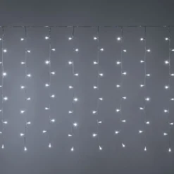 Rideau lumineux stalagtites chute de neige blanc neutre - Lotti