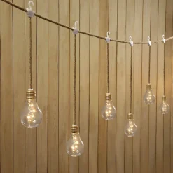 Rideaux lumineux extérieur LED Batterie 30 lumières IP44 0.25 W blanc chaud beige, or et transparent