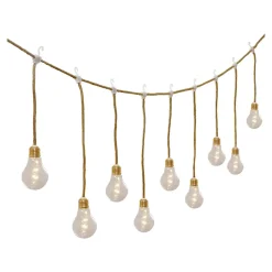 Rideaux lumineux extérieur LED Batterie 30 lumières IP44 0.25 W blanc chaud beige, or et transparent