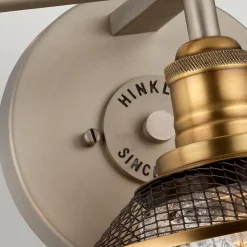 Rigby Hinkley Applique Murale à 3 Lumières Nickel Antique avec Laiton Héritage IP44