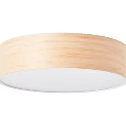 ROMM Plafonnier 2L bois clair/blanc E27 33W métal/bois ampoule non incluse