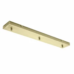 Rosace plafond rectangulaire laiton IP20 Alice - base pour suspension, design moderne, connexion centrale, facile à poser