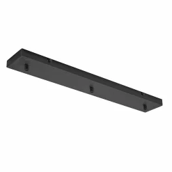 Rosace rectangulaire en métal Alice noire IP20 pour suspension - Socle plafond moderne, connexion centrale, installation facile